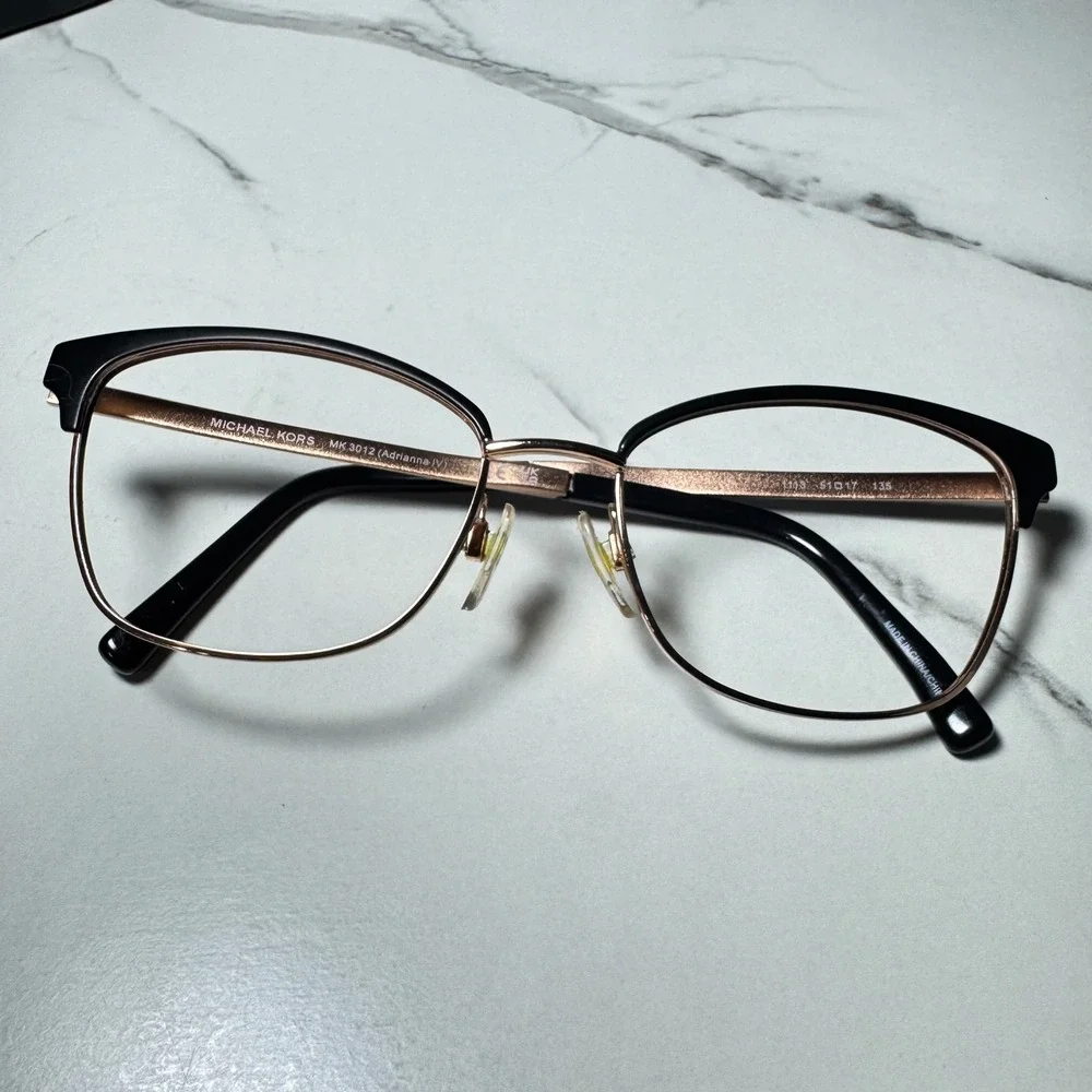 Michael Kors MK3012 Adrianna IV Eyeglasses Black Rose Gold Frames 1113 51-17-135